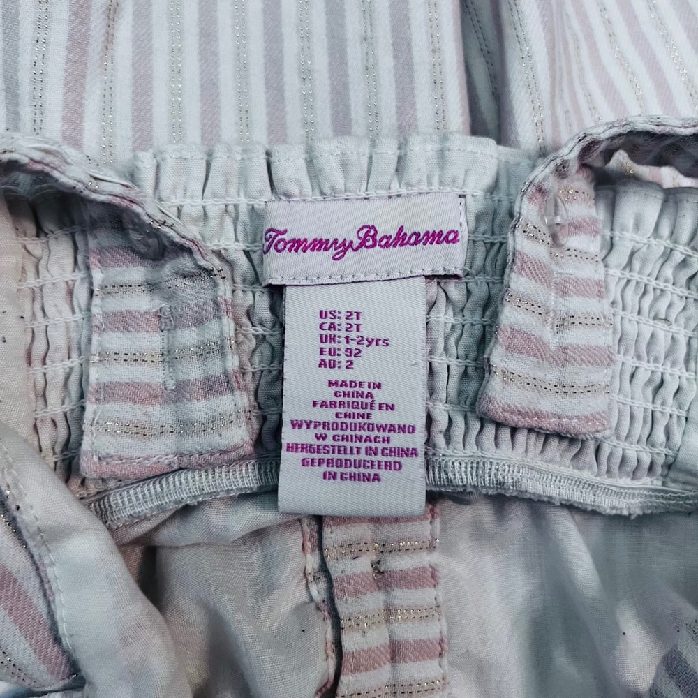 Tommy‎ Bahama 2T Pink Gold Stripe Dress Toddler Sleeveless - Picture 4 of 5